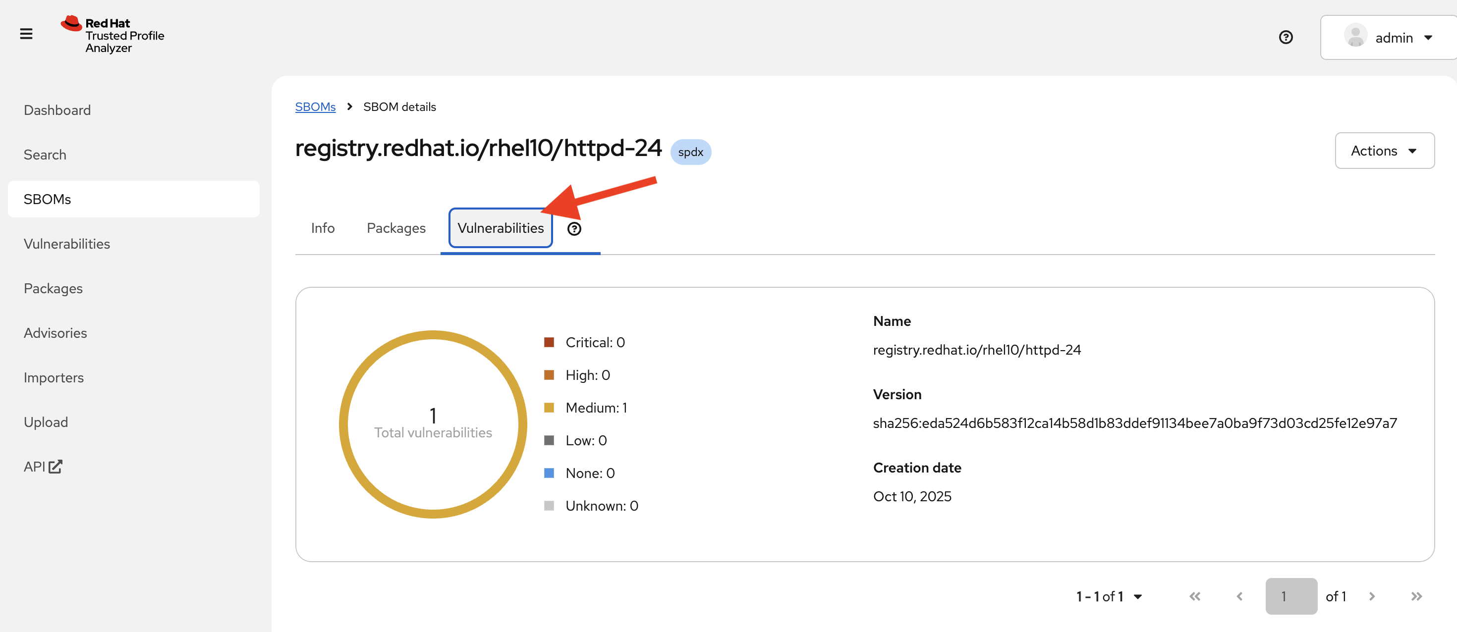 rhtpa vulnerabilities