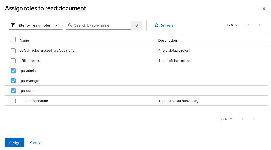 keycloak assign roles reader