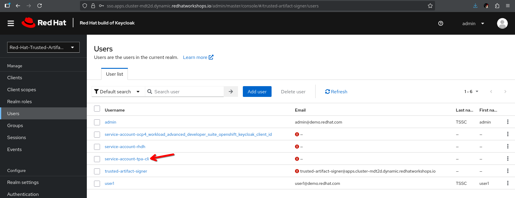 keycloak import cli sa user