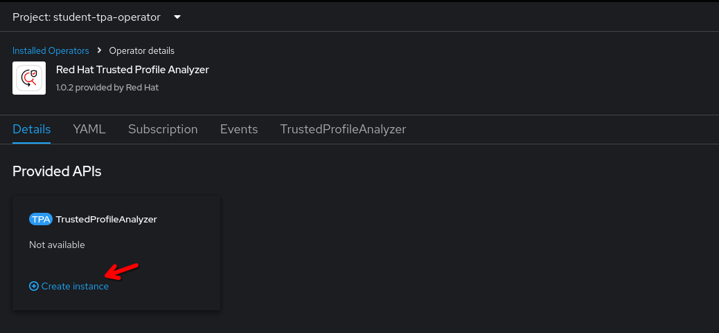 operator ohub install create instance