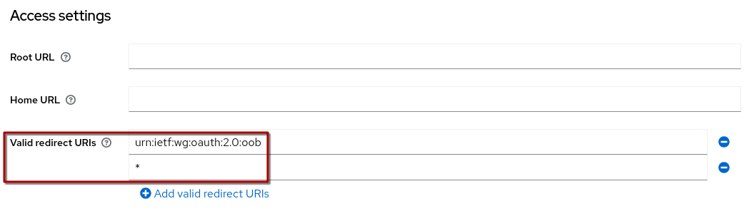 keycloak client redirect uris