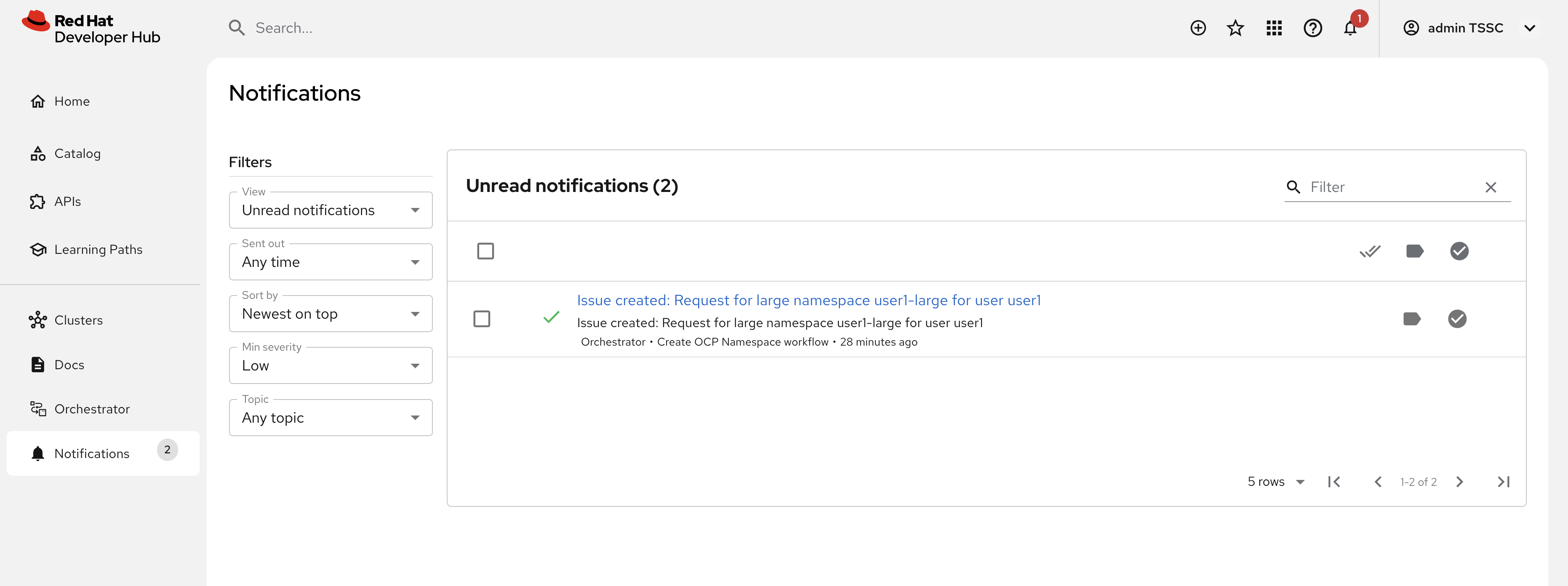 orchestrator issue notification