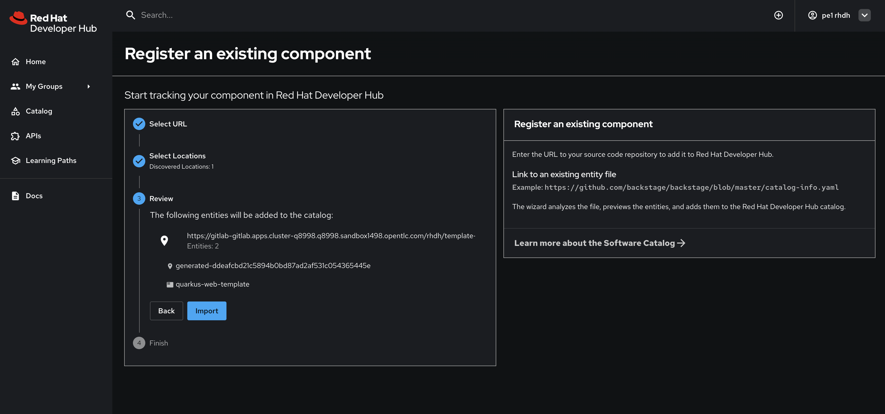 Registering Software Templates