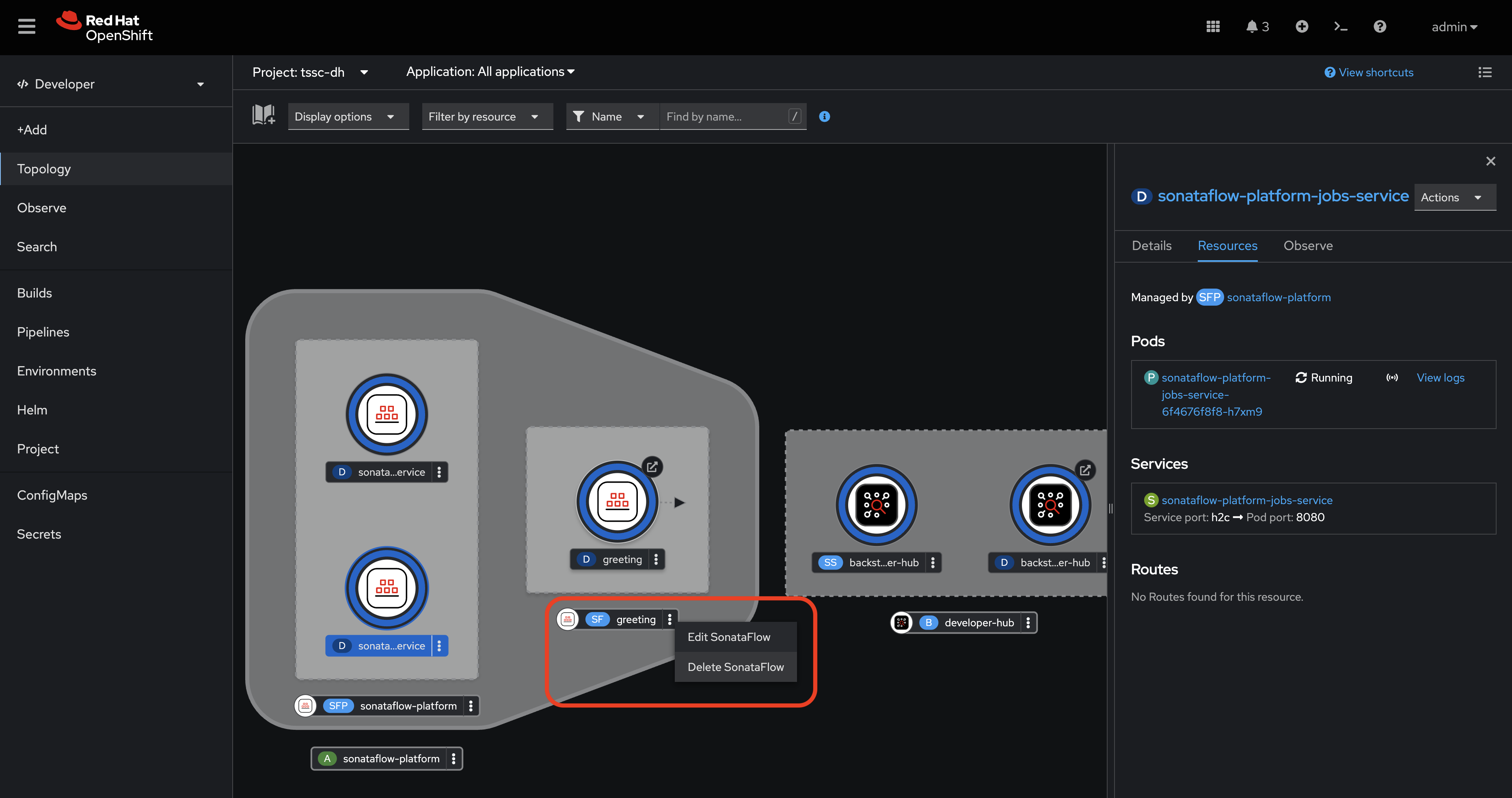 sonataflow greeting delete