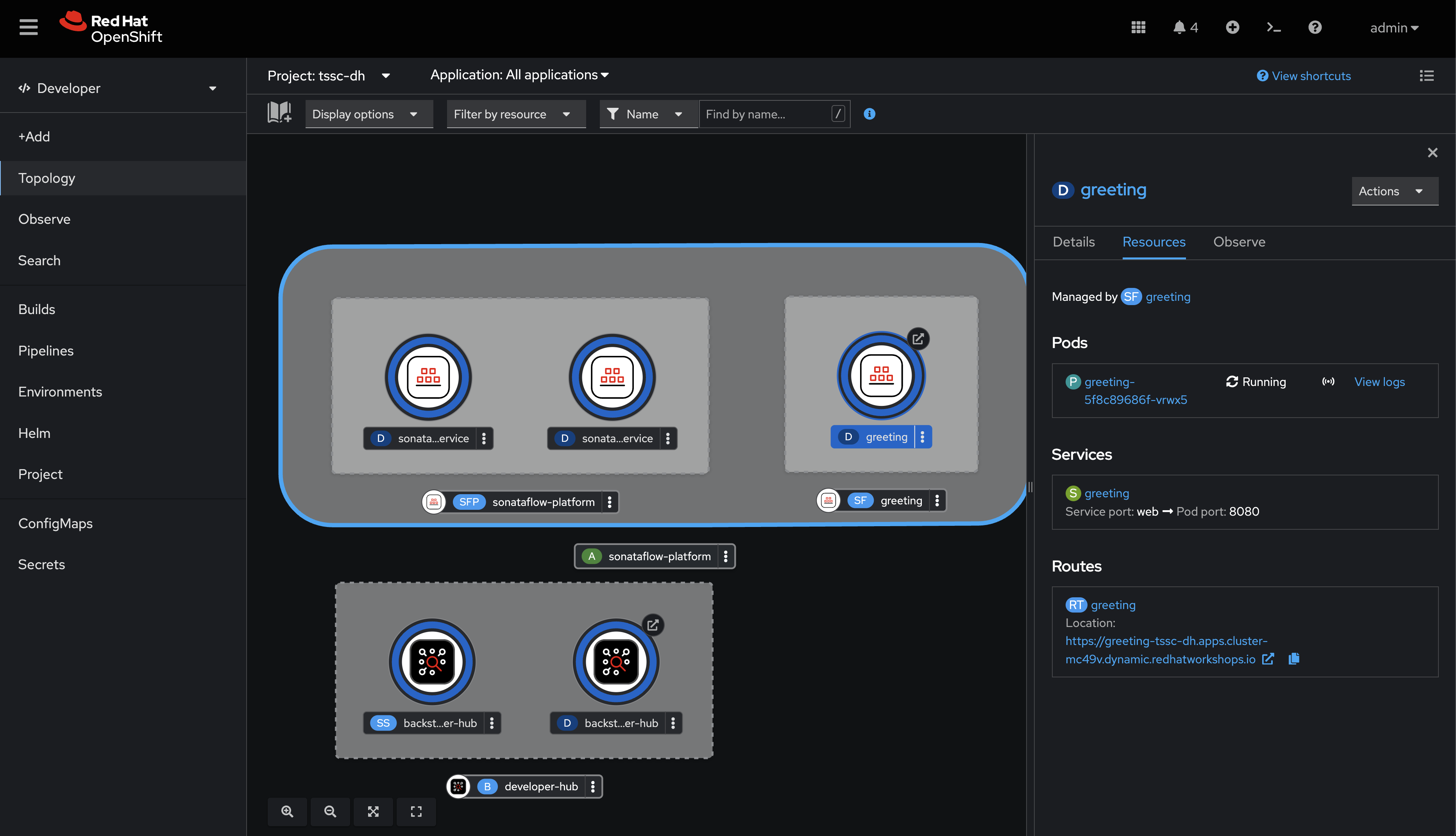 sonataflow pod running