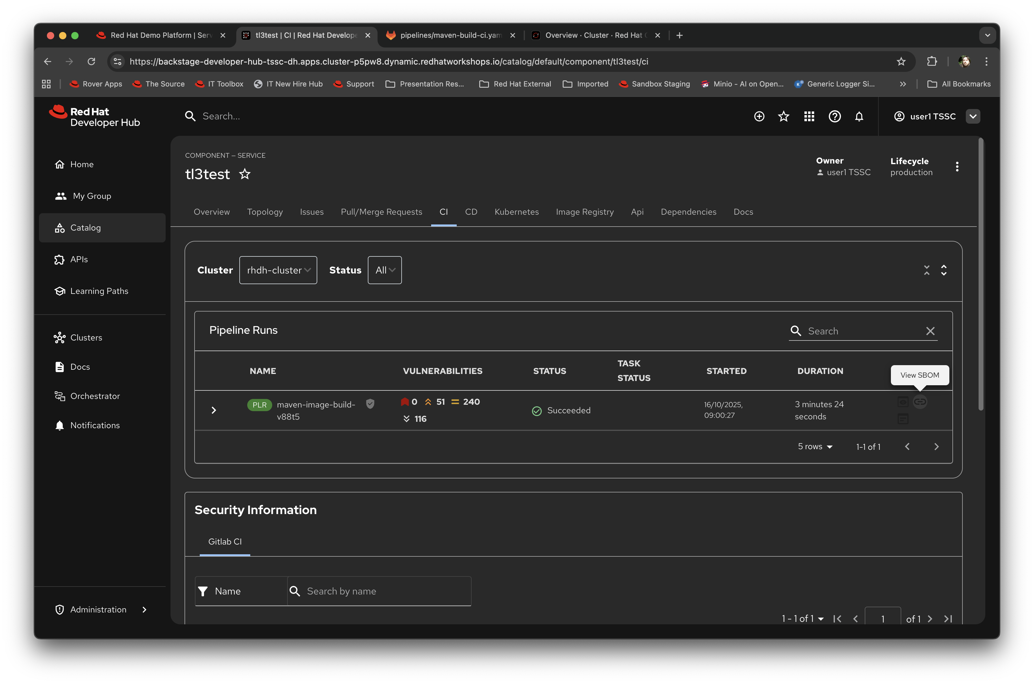 Highlighting the SBOM link