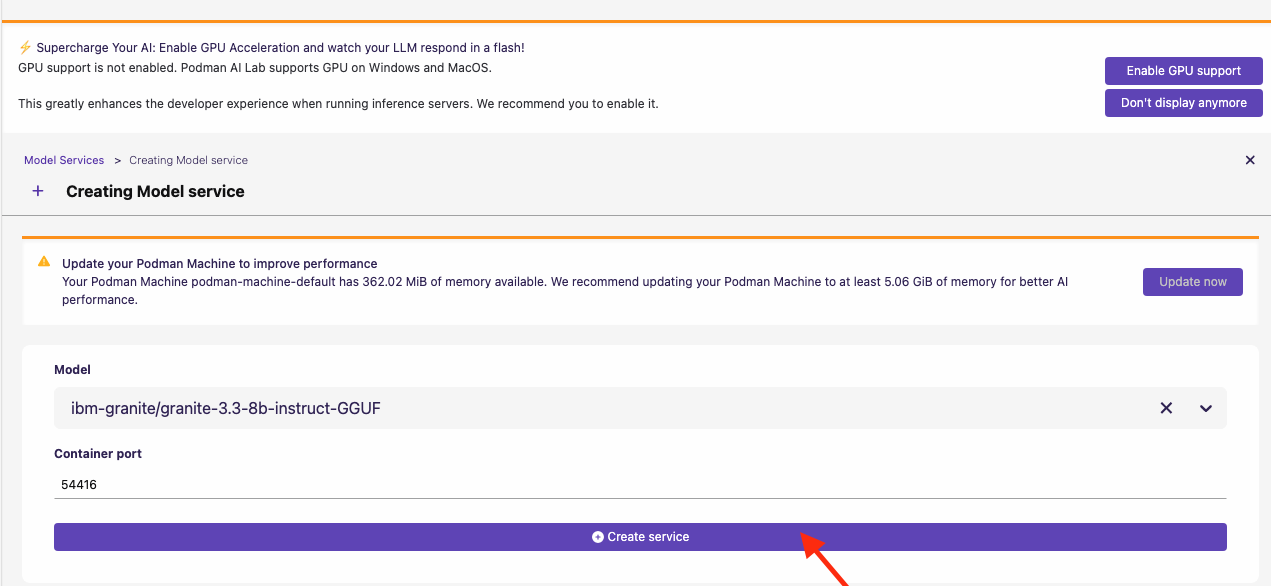 create model service