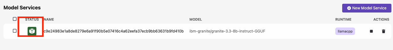 model service started