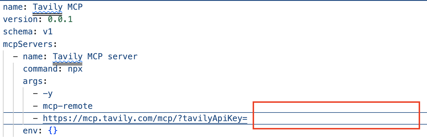 mcp server config apikey
