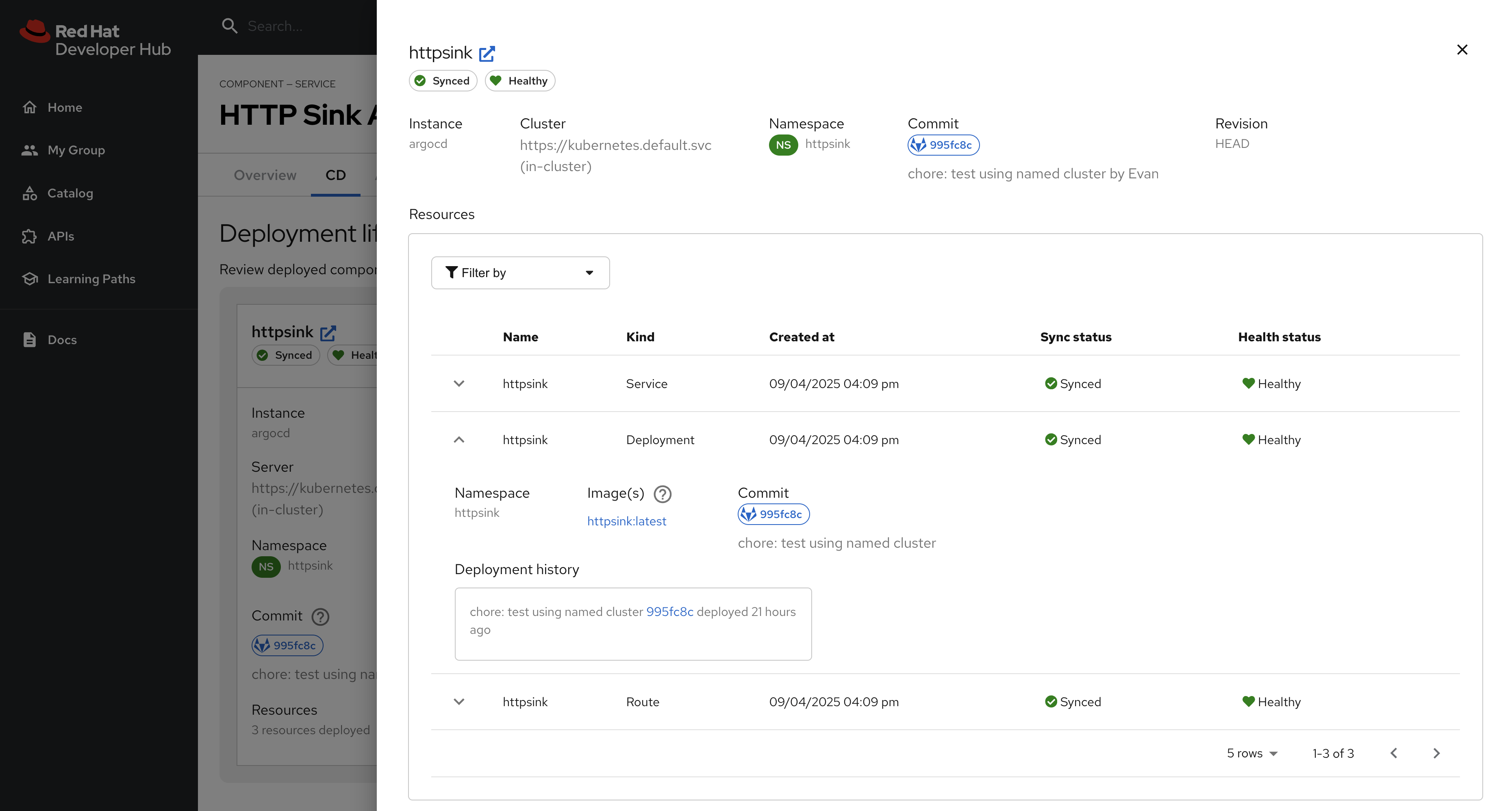 argocd httpsink app info