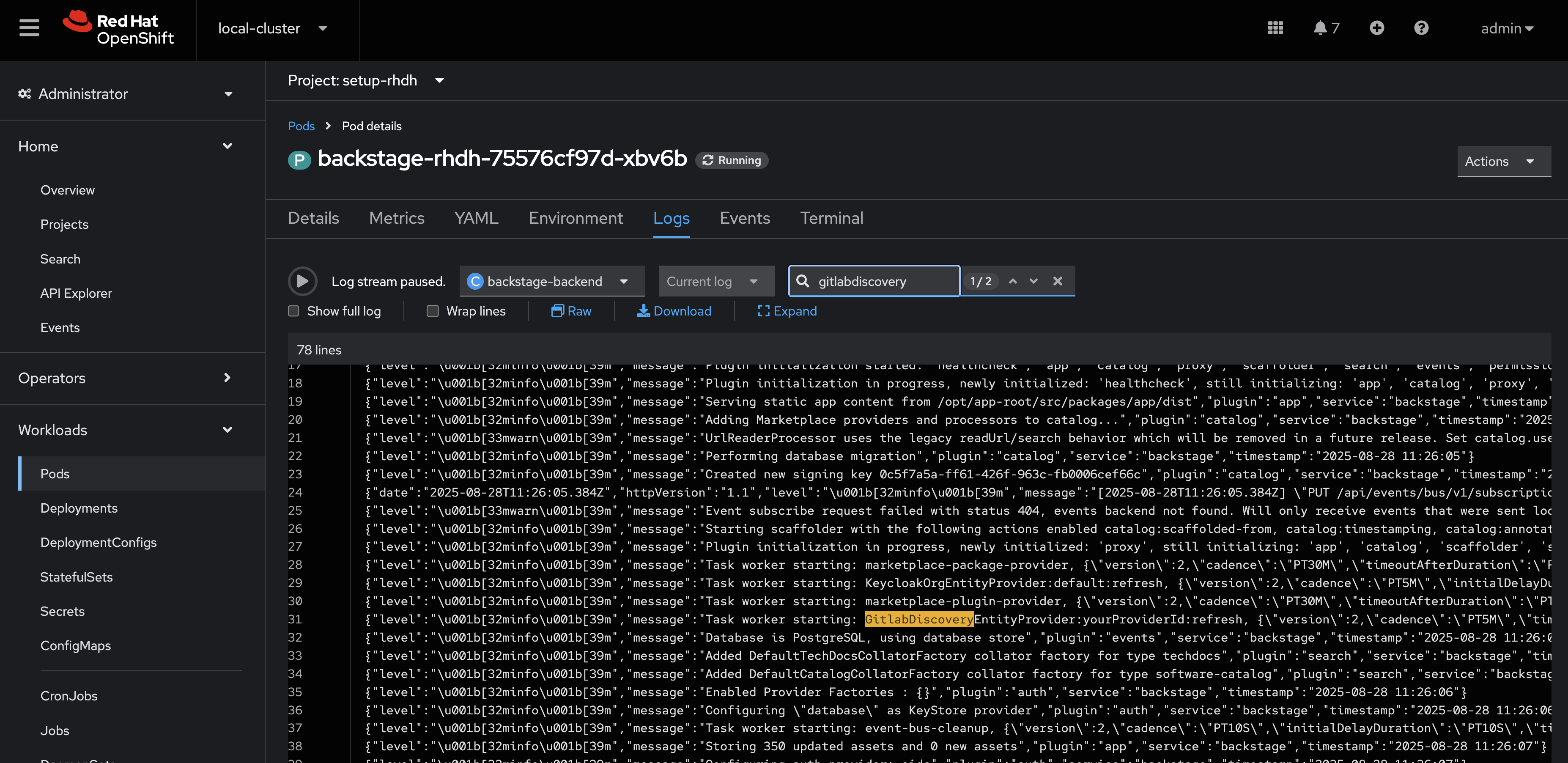 gitlab discovery log