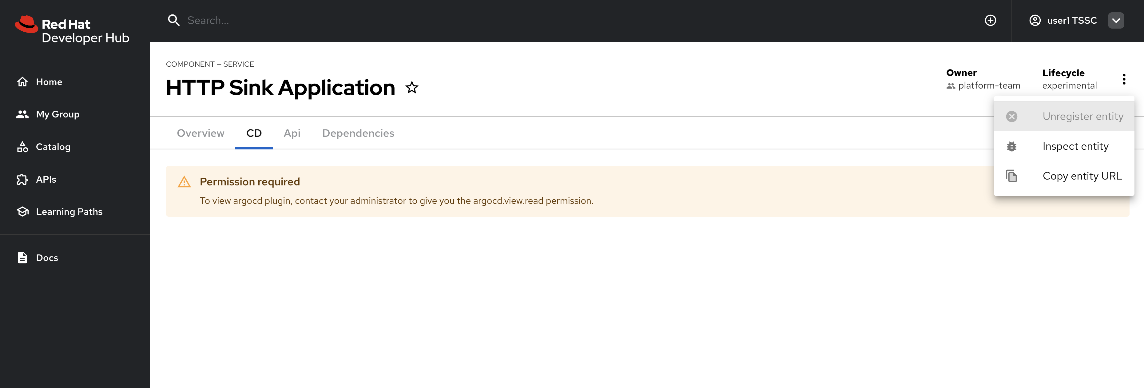 security restricted user1