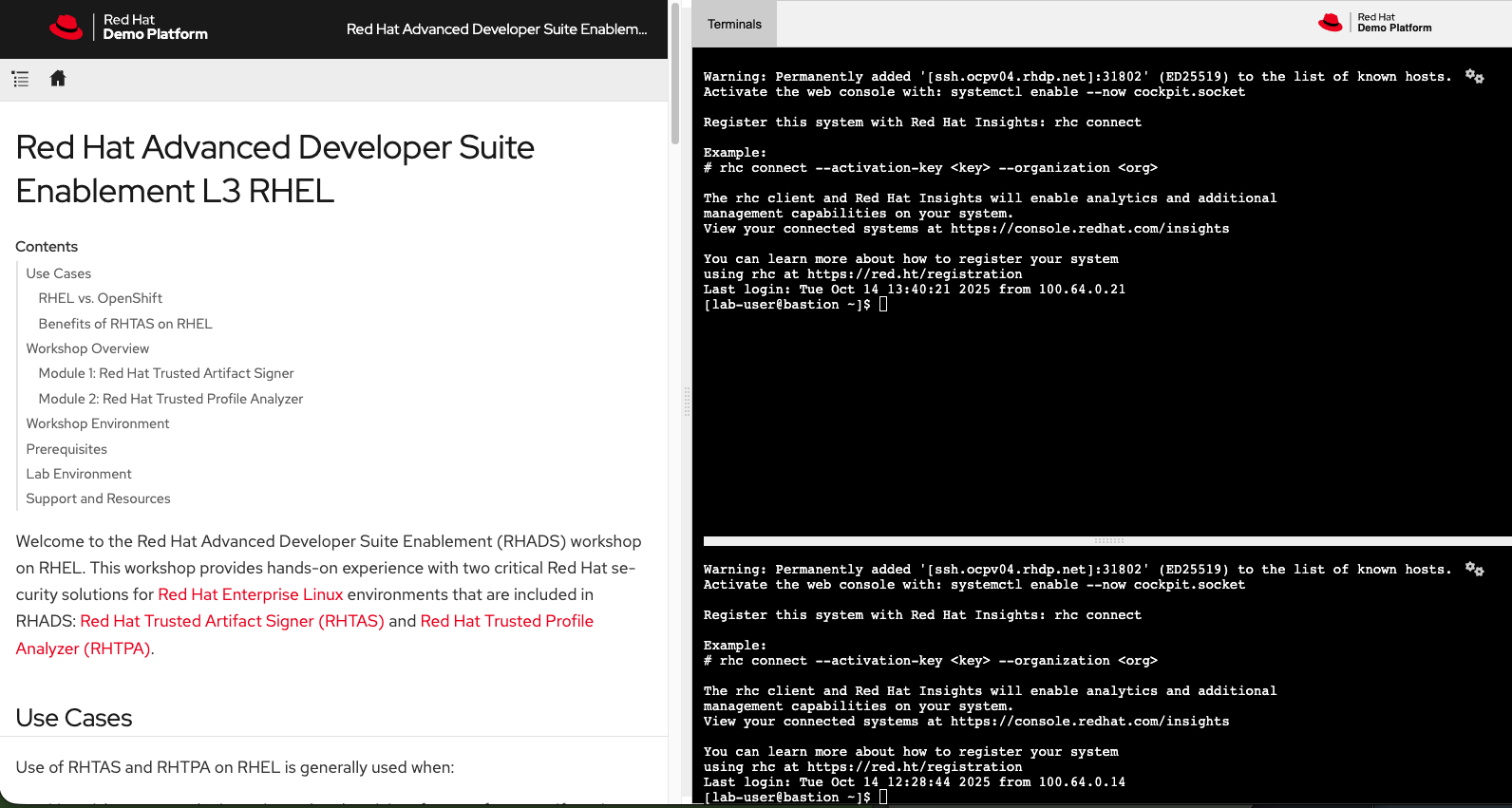 rhel workshop instructions